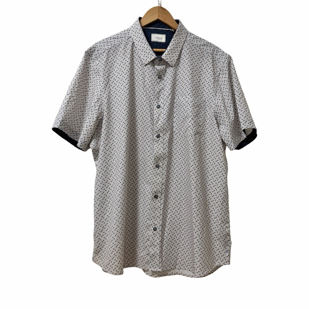 7Diamonds Mens Lunar‎ Shift 4 Way Stretch Button Up SS Shirt Size XXL Geometric